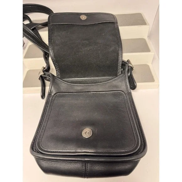 VTG Coach Bag Legacy Medium Studio Flap 9145 Black Leather Crossbody Purse Y2K - Picture 8 of 16